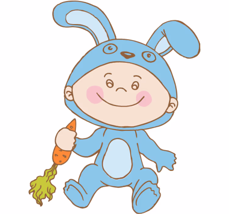 Rollo fenster kinderzimmer bunny kostüm - TenStickers