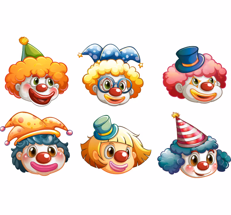 Rollo fenster kinderzimmer mit bunten clownsgesichtern - TenStickers