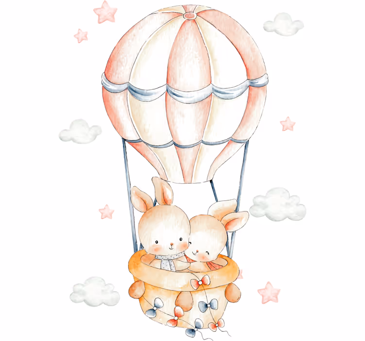 Rollo fenster kinderzimmer mit luftballon hase - TenStickers