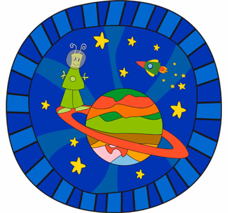Rollo fenster kinderzimmer mit grünen alien-motiven - TenStickers