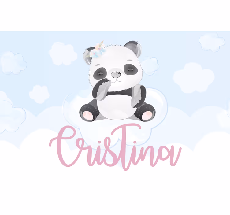 Rollo fenster kinderzimmer süßer panda mit namen - TenStickers