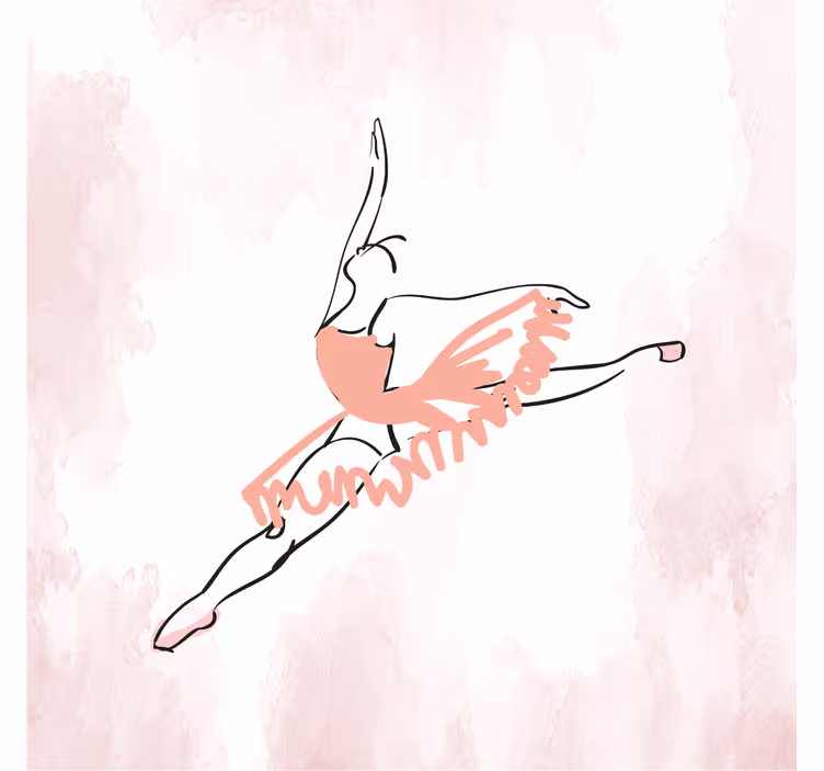 Rollo fenster kinderzimmer ballerina tanzlinie kunst - TenStickers