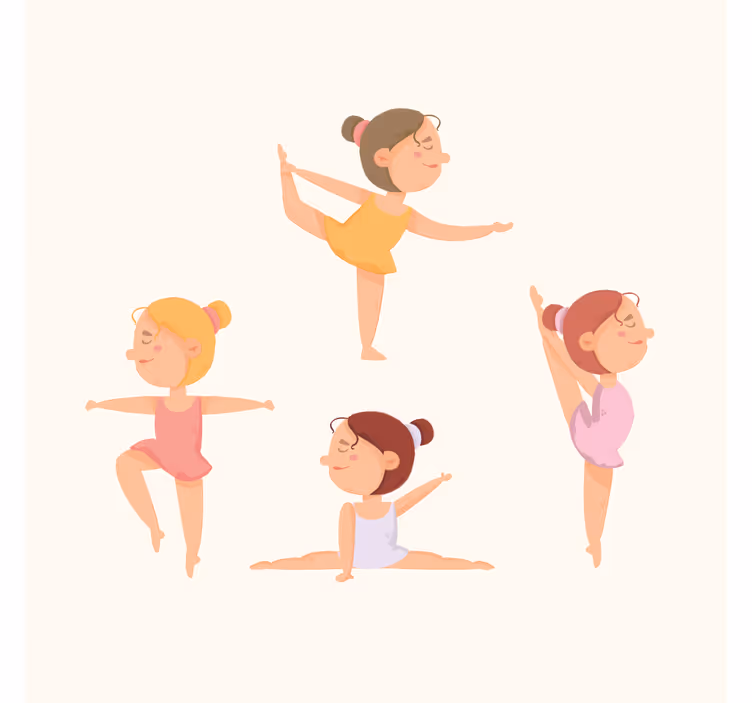 Rollo fenster kinderzimmer ballerinas beim dehnen - TenStickers