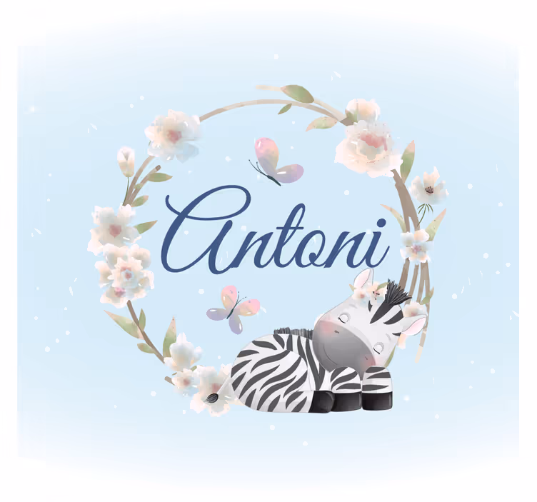 Rollo fenster kinderzimmer mit niedlichem zebra namen - TenStickers