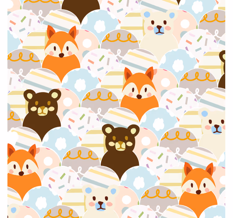 Rollo fenster kinderzimmer mit bären und fuchs design - TenStickers
