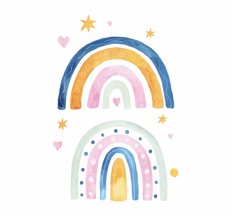 Rollo fenster kinderzimmer aquarell regenbögen - TenStickers