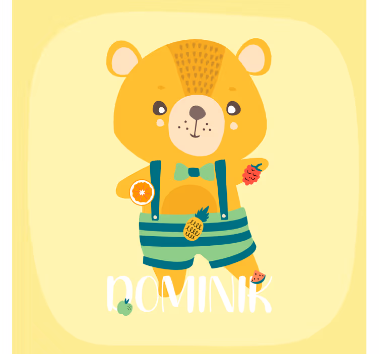 Rollo fenster kinderzimmer mit personalisiertem teddy - TenStickers