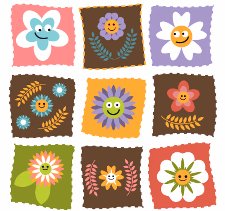 Rollo fenster kinderzimmer mit floralem kinderdesign - TenStickers