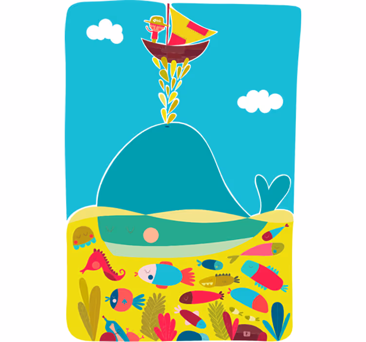 Rollo fenster kinderzimmer wal-motiv wandtattoo - TenStickers
