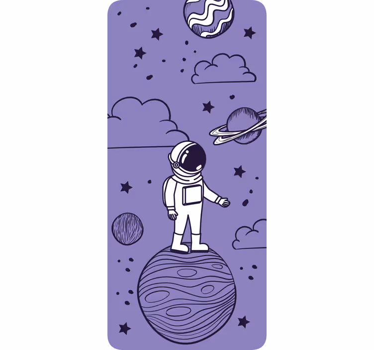 Rollo fenster kinderzimmer astronautenzeichnung mit planeten - TenStickers