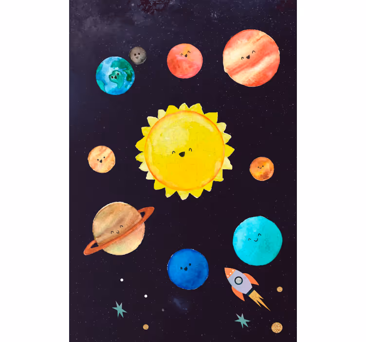 Rollo fenster kinderzimmer mit sonnensystem für kinder - TenStickers