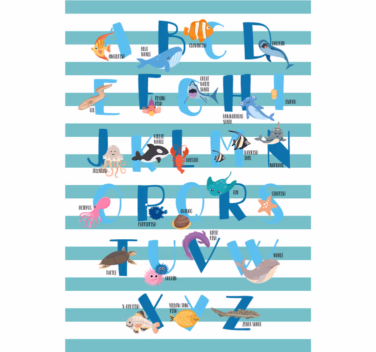 Rollo fenster kinderzimmer ozean alphabet - TenStickers