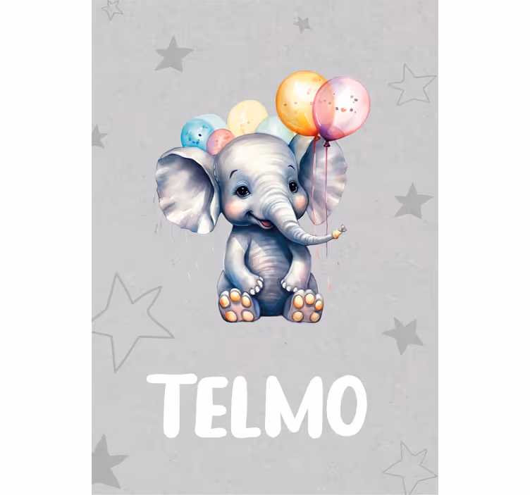 Rollo fenster kinderzimmer baby-elefant mit ballons - TenStickers