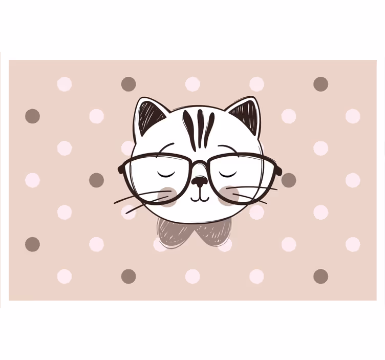 Rollo fenster kinderzimmer schlaue katze mit brille - TenStickers