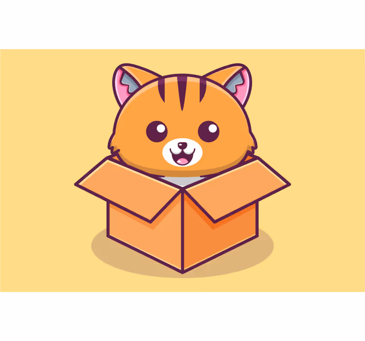 Rollo fenster kinderzimmer katze in der box - TenStickers