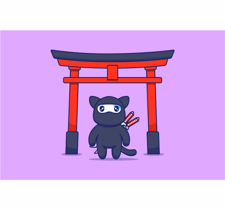Rollo fenster kinderzimmer ninja katze - TenStickers