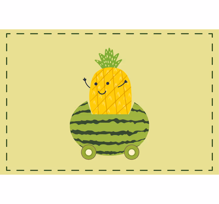 Rollo fenster kinderzimmer lustige ananas im auto-muster - TenStickers