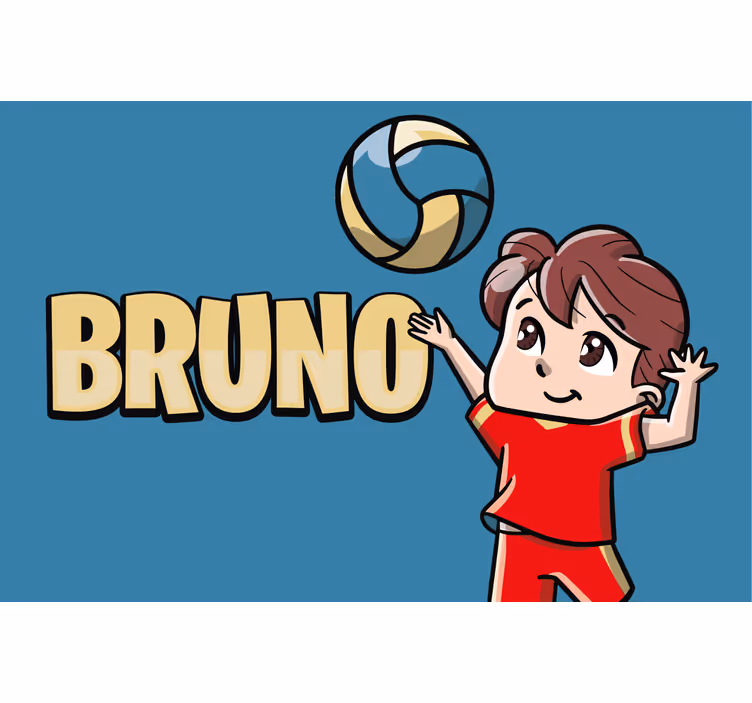 Rollo fenster kinderzimmer volleyballspieler mit namen - TenStickers