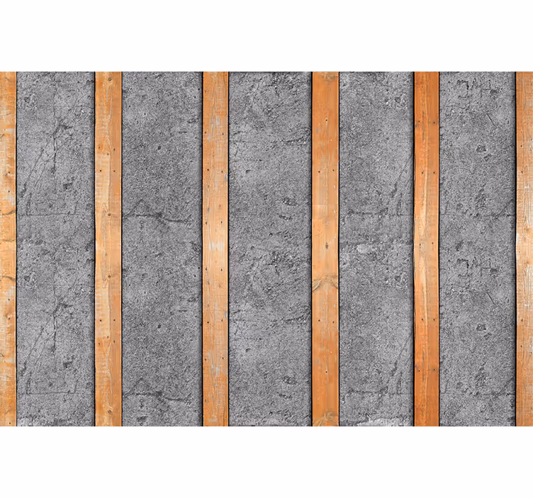 Rollo fenster küche holzplanken auf beton - TenStickers