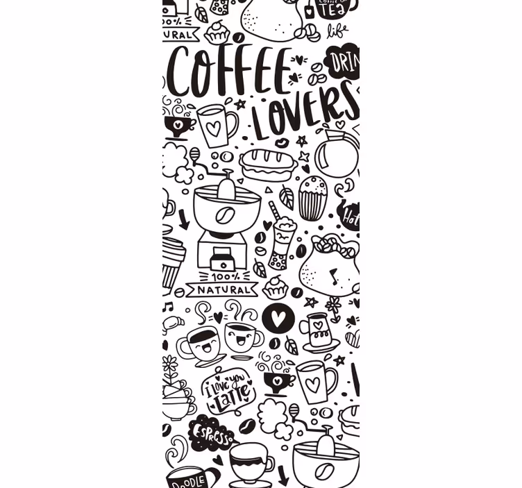 Rollo fenster küche mit durchsichtigen kaffeemotiven - TenStickers