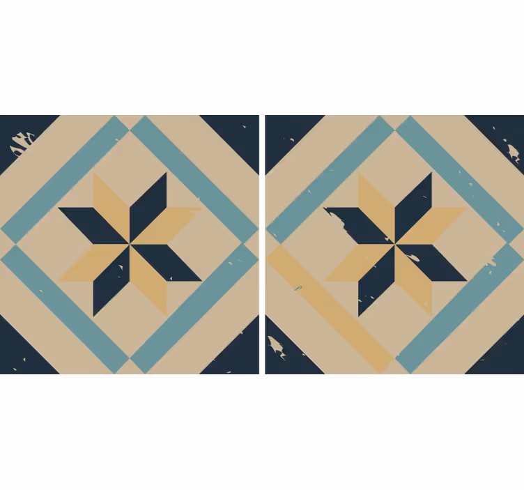 Rollo fenster küche im eleganten zementfliesen-design - TenStickers