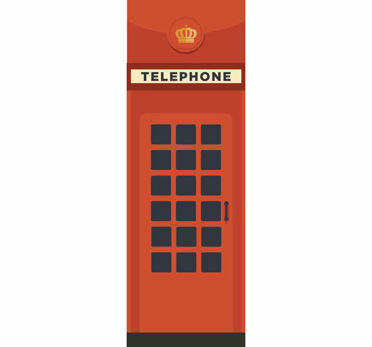Rollo fenster küche im design einer roten telefonzelle - TenStickers
