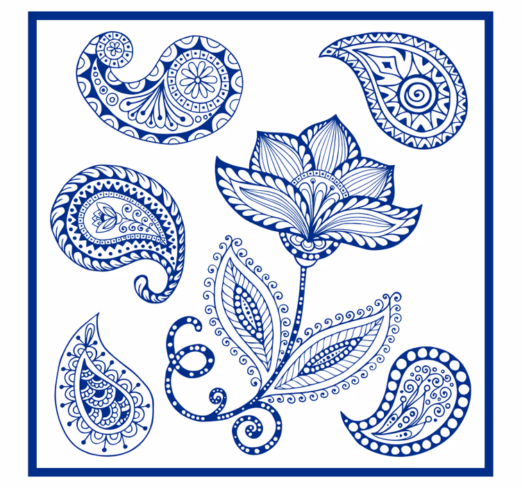 Rollo fenster küche mit paisleymuster und blumen - TenStickers