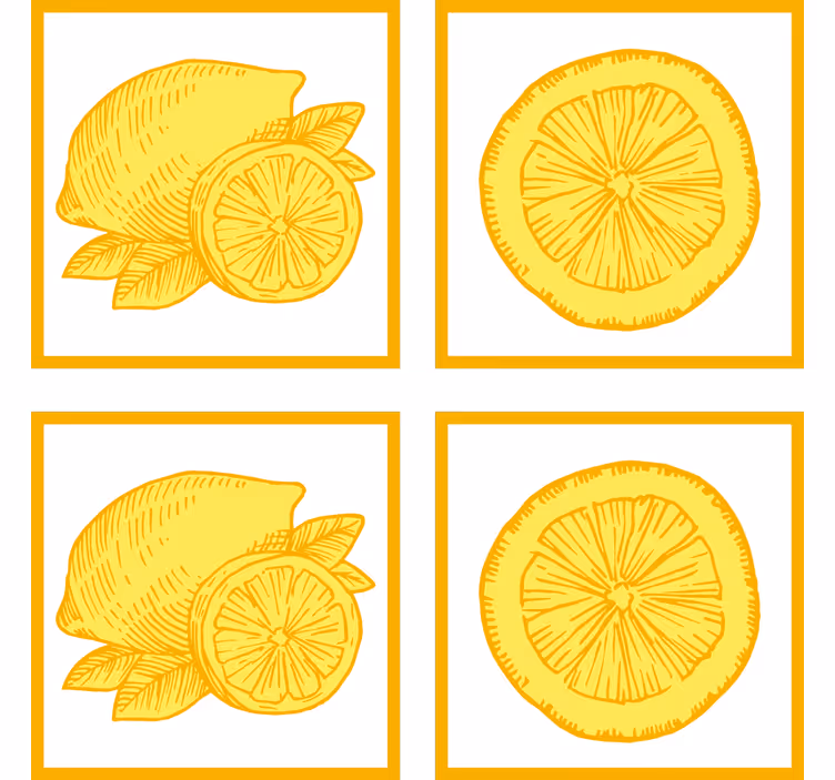 Rollo fenster küche mit orangen und zitronen-muster - TenStickers