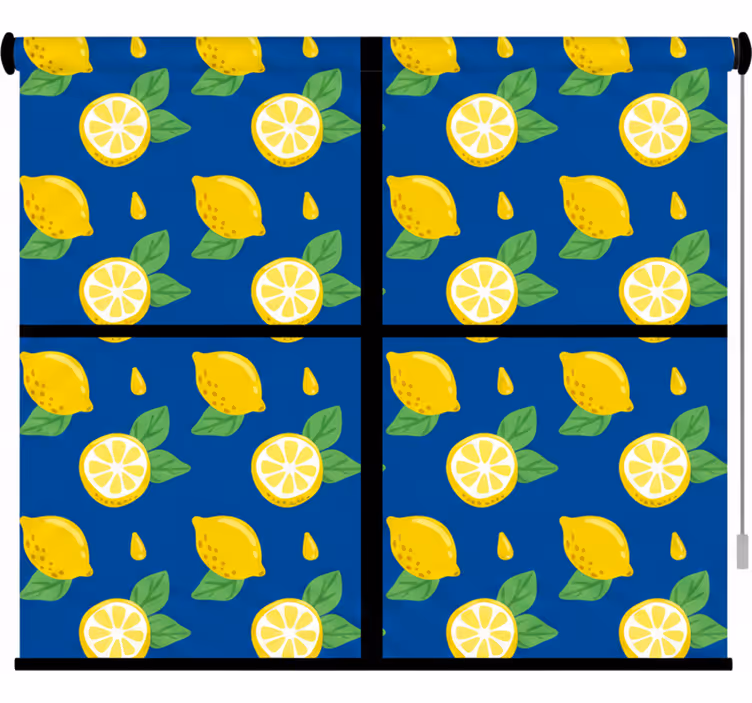 Rollo fenster küche mit handgezeichneten zitronenfliesen - TenStickers