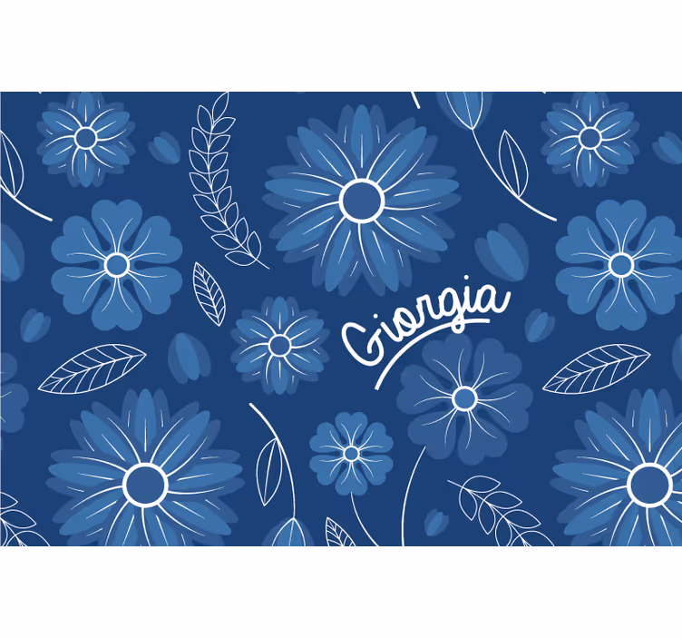 Rollo fenster blau elegantes design mit blumenmotiv - TenStickers