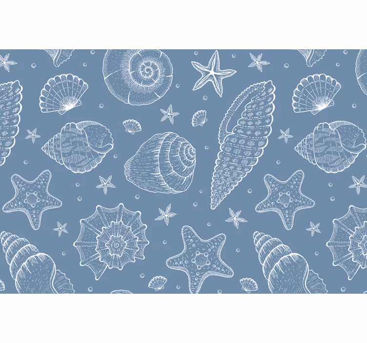 Rollo fenster blau meeresleben und muscheln - TenStickers