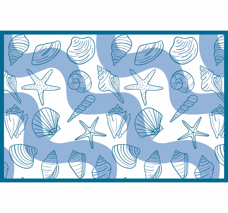 Rollo fenster blau mit muschel-muster - TenStickers