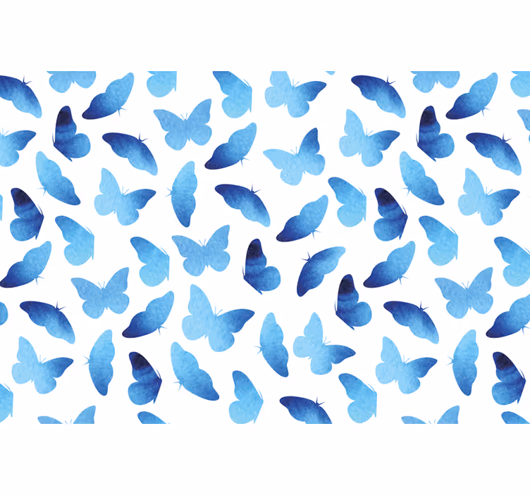 Rollo fenster blau mit gemalten schmetterlingen - TenStickers