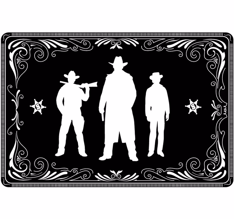 Rollo fenster schwarz mit cowboy und pferdemuster - TenStickers