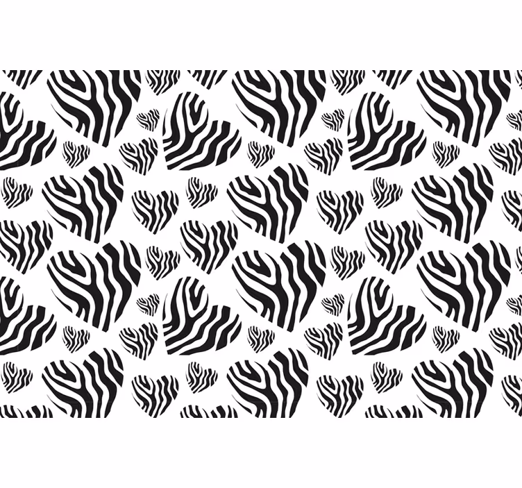 Rollo fenster schwarz zebra herz im tierdruck - TenStickers
