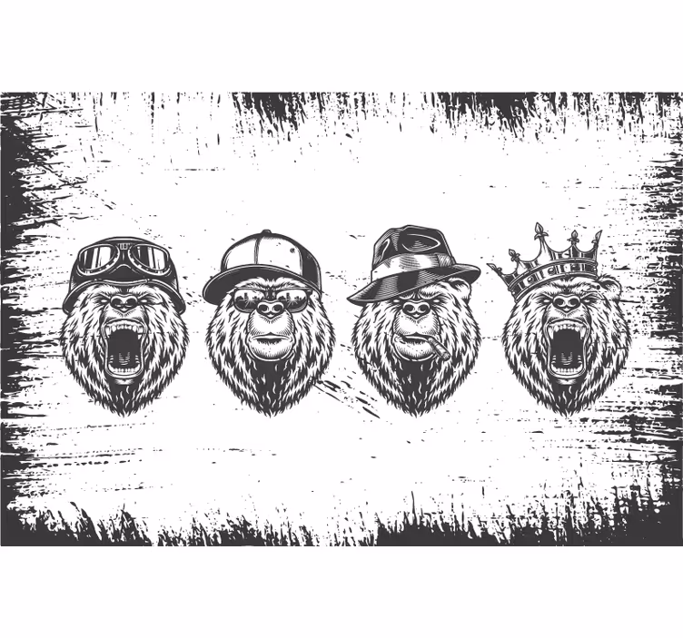 Rollo fenster grau bär im vintage-logo-stil - TenStickers