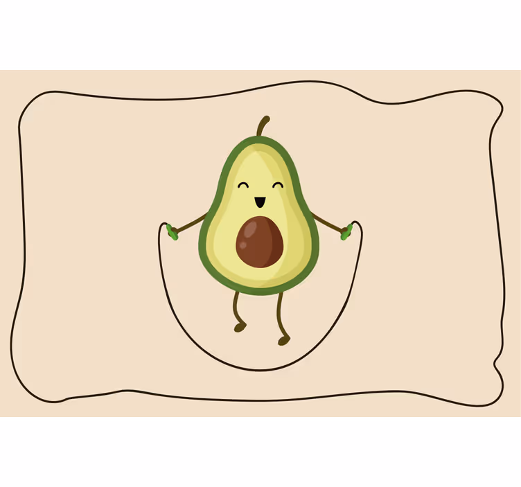 Rollo fenster beige mit lustigem avocado-seil - TenStickers