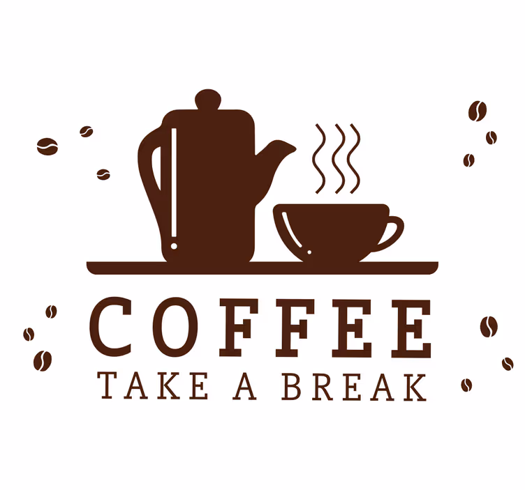 Rollo fenster schwarz kaffee-konzept auf weiß - TenStickers