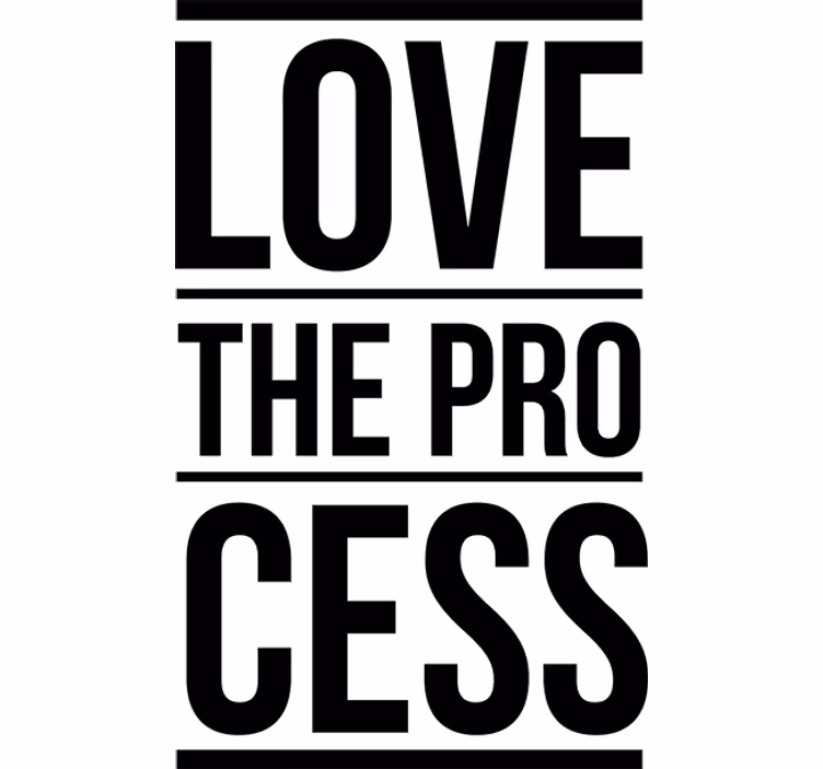 Rollo fenster home office vinilo spruch liebe den prozess - TenStickers