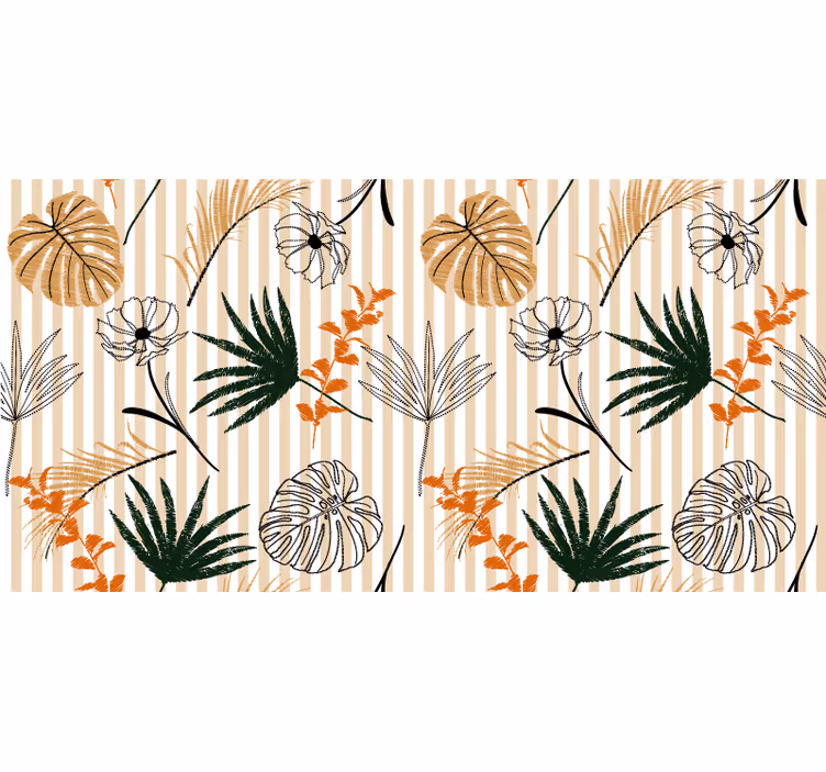 Rollo fenster home office mit blumen in schwarz weiß beige - TenStickers