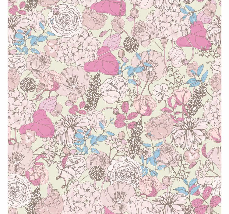 Rollo fenster wohnzimmer im floralen grandmillenial stil - TenStickers