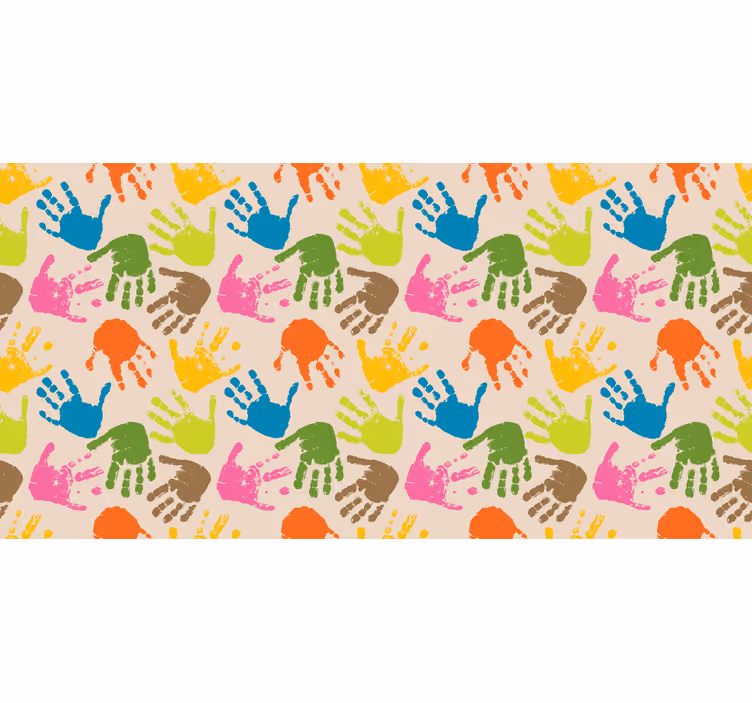 Rollo fenster kinderzimmer aquarellhände auf beige - TenStickers
