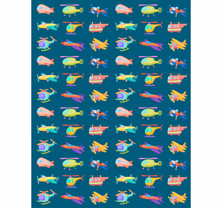 Rollo fenster kinderzimmer bunte flugzeuge und flugzeuge - TenStickers