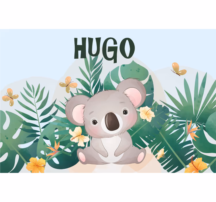 Rollo fenster kinderzimmer süßer koala junge mit name - TenStickers