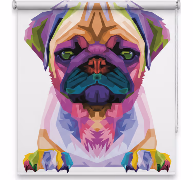 Rollo fenster kinderzimmer mit geometrischen tieren hund - TenStickers