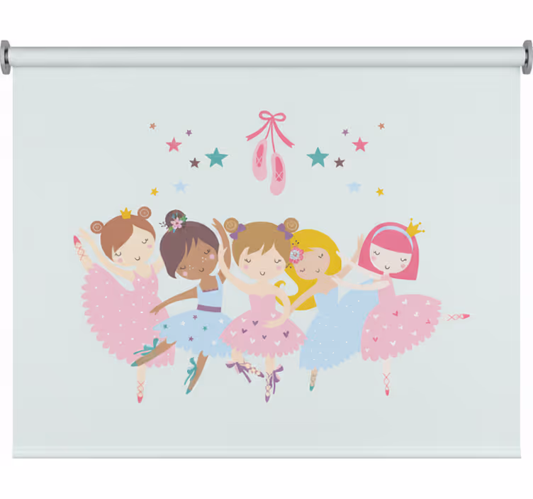 Rollo fenster kinderzimmer bunte ballet sterne illustration - TenStickers