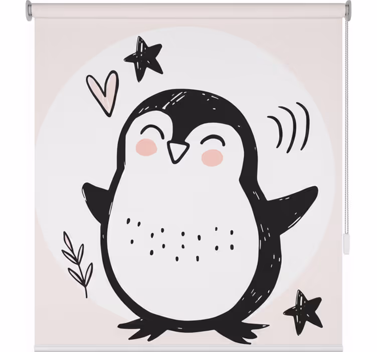 Rollo fenster kinderzimmer niedlicher pinguin doodle - TenStickers
