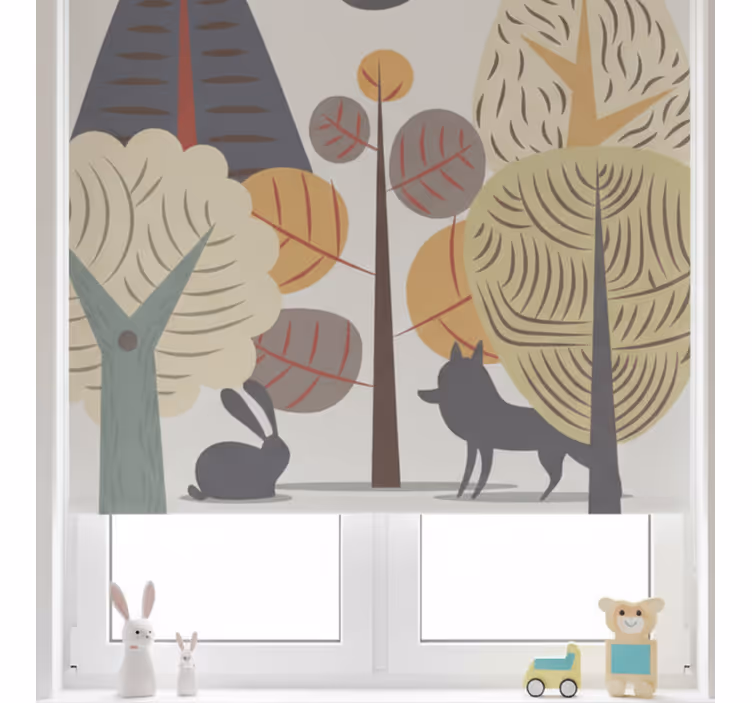 Rollo fenster kinderzimmer pastell glückswald - TenStickers