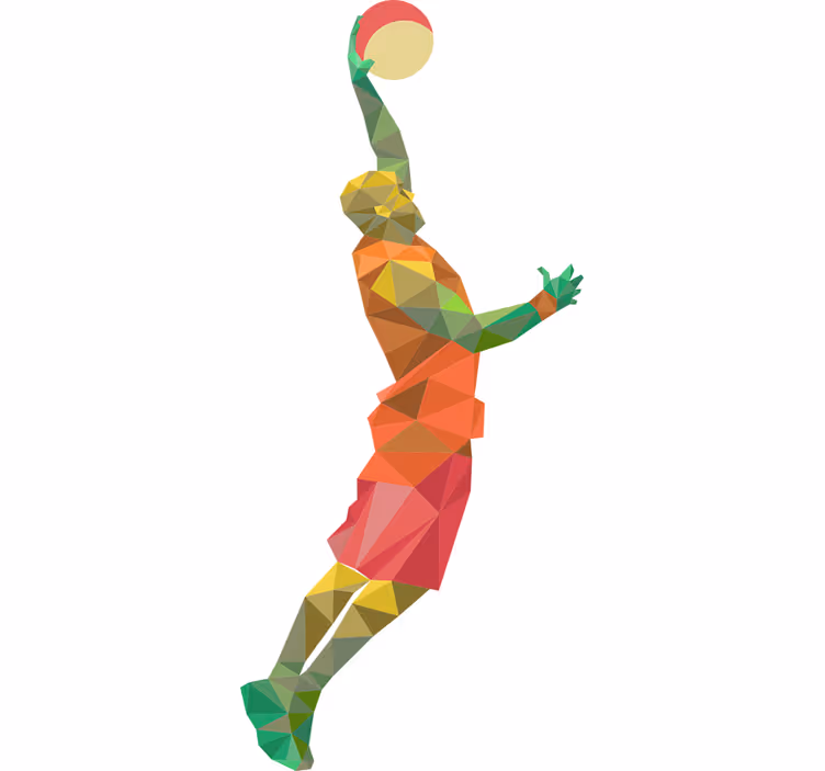 Rollo fenster jugendzimmer geometrischer basketballspieler - TenStickers