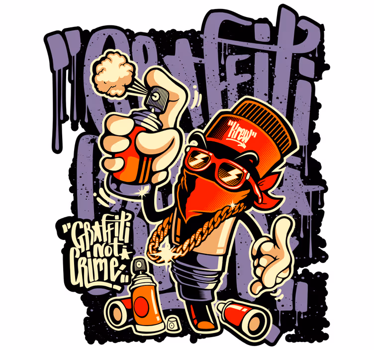 Rollo fenster jugendzimmer graffiti straßenkunst - TenStickers